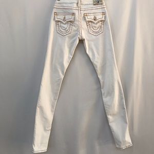 TRUE RELIGION LOW RISE SKINNY WHITE JEANS 27